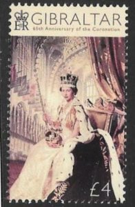 GIBRALTAR SG1805 2018 65th ANN OF THE CORONATION MNH 