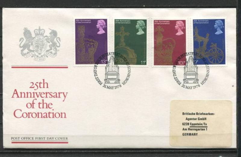 Great Britain 1978 First Day Cover  25th Anniv. Of Coronation Special Cancel