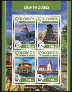 SOLOMON ISLANDS 2017  LIGHTHOUSES  SHEET  MINT NH