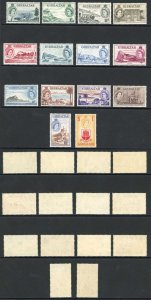 Gibraltar SG145/58 1953 Set of 14 (except 4d which is m/m) U/M  Cat 190 pounds