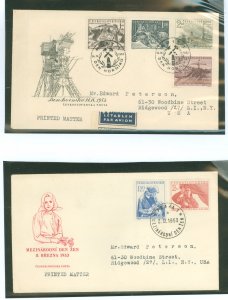 Czechoslovakia & Czech Republic  1952/53 Two covers postally used