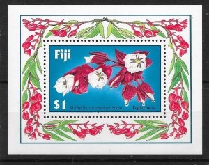 FIJI SGMS757 1987 TAGIMOUCIA FLOWER M/S MNH