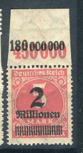 GERMANY; 1923 Aug-Oct Inflation Surcharged MINT MNH 2M. fine SHEET MARGINAL