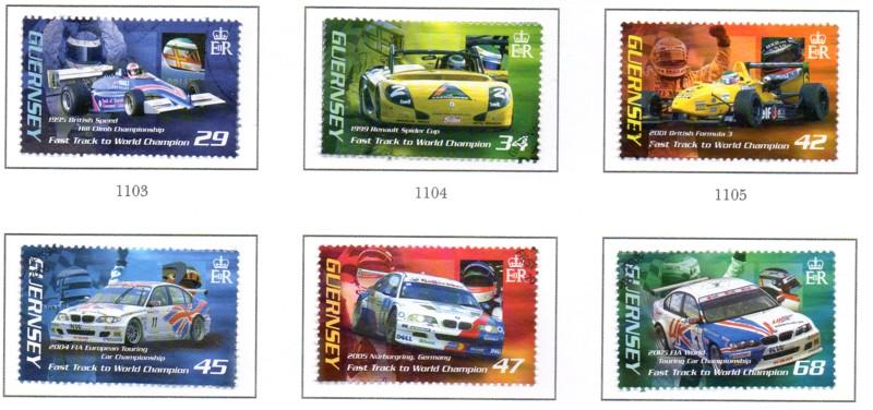 Guernsey Sc 905-10 2006 Andy Priaulx stamp set used