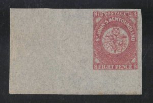 Newfoundland Sc #22 (1861-2) 8d rose Heraldic Corner Single Mint VF NH MNH