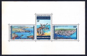 Ivory Coast 399 MNH 1975 Abidjan Harbor 25th Anniversary Mini Sheet of 3 VF-XF