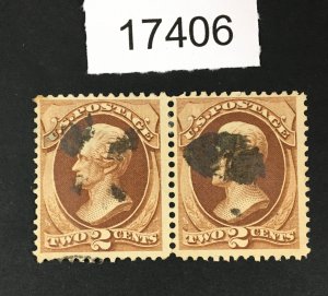 MOMEN: US STAMPS # 146 PAIR USED $38 LOT #17406