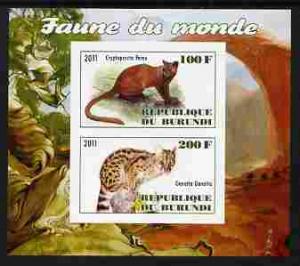 Burundi 2011 Fauna of the World - Wild Cats #1 imperf she...