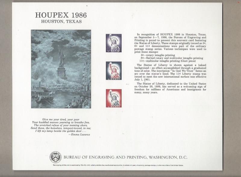 SC114 Sou Card  HOUPEX  1986  SEPT. 5 - 7, 1986 
