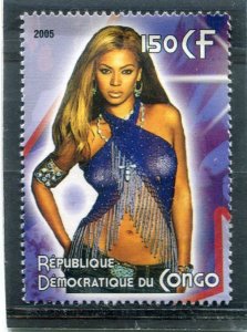 Congo 2005 BEYONCE KNOWLES American Singer 1 value Perforated Mint (NH)