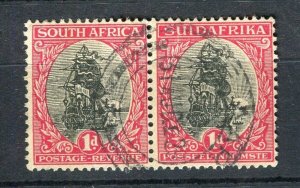 SOUTH AFRICA; 1920s-30s Dromedarius issue 1d. fine used POSTMARK Pair