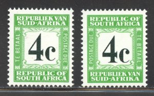 South Africa Scott J63,J69 MNHOG - 1971 4c Postage Dues - SCV $55.00