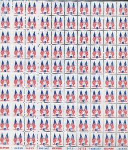 UNITED STATES SCOTT #1509 FLAG COMPLETE SHEET MINT NH