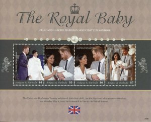 Antigua & Barbuda Royalty Stamps 2020 Prince Archie Baby Harry & Meghan 4v M/S