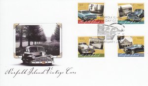 Norfolk Island 2008 FDC Sc #930-933 Set of 4 Vintage Cars