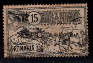 Romania Scott 162 Used 15b From 1903 Mail Coach set toned paper