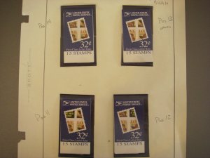 BK235, Scott 3030b, 32c Cherub, Makeshift MDI Booklet, Pos 11-14 Type C No 3627