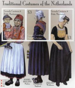 Grenadines Grenada 2002 MNH Stamps Traditional Costumes of Netherlands 3v M/S