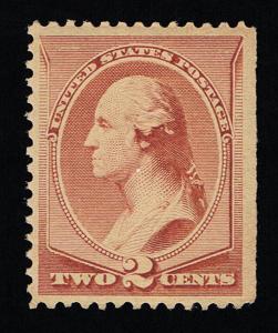 GENUINE SCOTT #210 FINE MINT OG NH 2¢ ABNC 1883 RED BROWN - ESTATE SALE