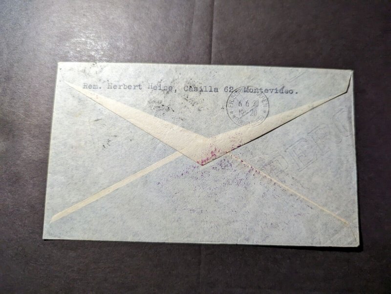1930 Uruguay LZ 127 Graf Zeppelin First Flight Cover FFC Montevideo to Germany