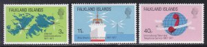 Falkland Islands # 257-259, Telecommunications, NH, 1/2 Cat.