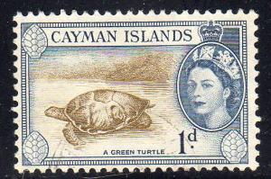 Cayman Islands 137 - Used-LH - Green Turtle / QE II ($0.65)