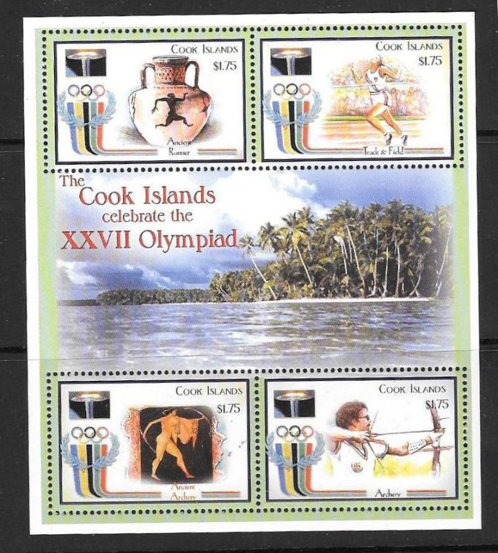 COOK ISLANDS SG1438a 2000 OLYMPIC GAMES SHEETLET MNH 