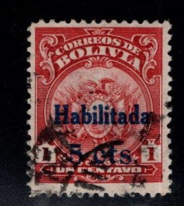 Bolivia Scott 138 Used perf 12,  Black overprint