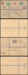 Grenada KGVI Mixed Part Sets on 2x FDC to England