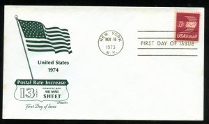 US C79 13c Air Mail Winged Envelope UA Artmaster cachet FDC