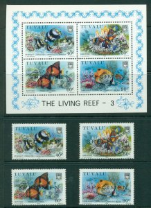 Tuvalu 1989 Marine Life III + MS SPECIMEN MUH Lot20407