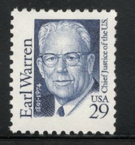 1986 Earl Warren Chief Justice Single 29c Postage Stamp, Sc# 2184, MNH, OG