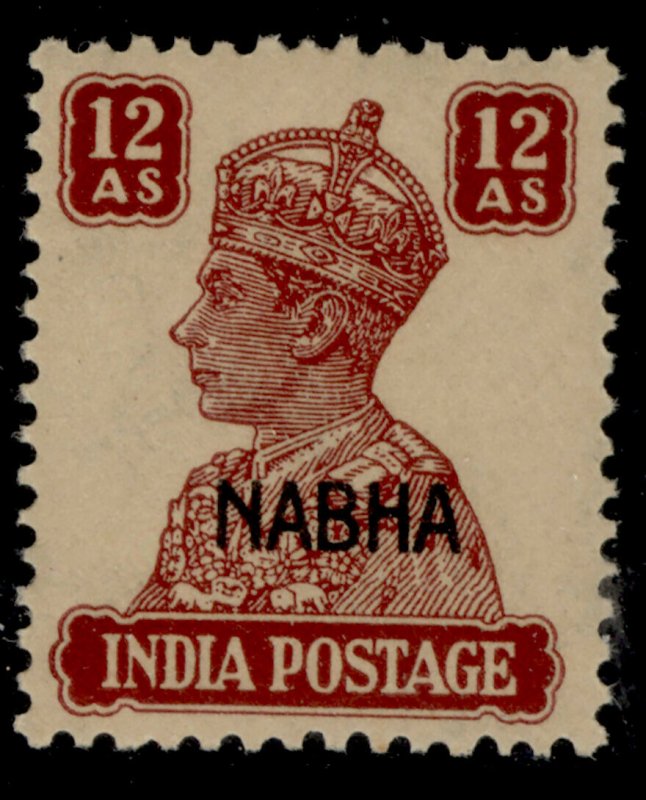 INDIAN STATES - Nabha SG117, 12a lake, NH MINT. Cat £16.