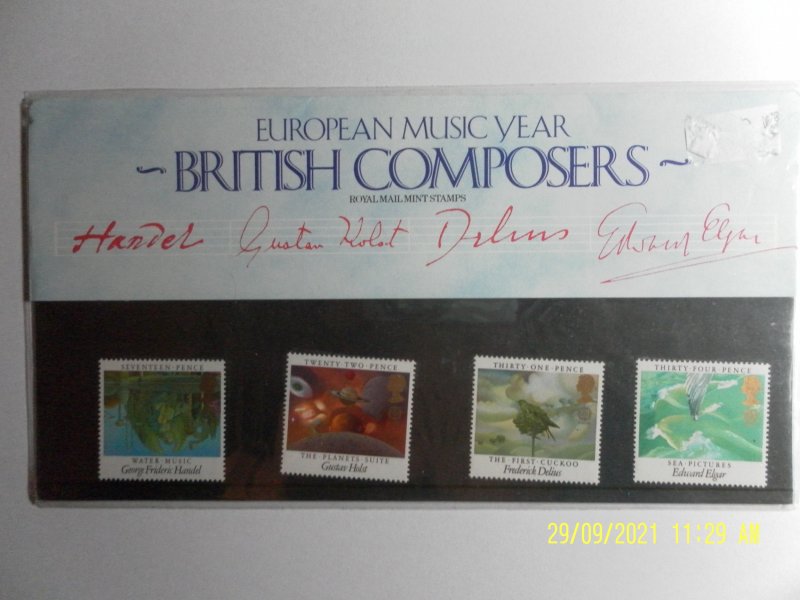 GB  Presentation, 1985 British Composers SG 1282-1285, MINT