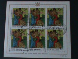 COOK ISLANDS-1967 SC#225  NUDE ARTS PAINTIN-MATERNITY-BY GAUGUIN CTO SHEET VF