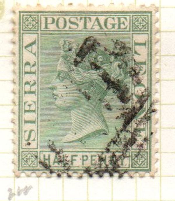 Sierra Leone 22 1884 1/2d dull green Victoria stamp used