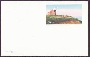 UX306 Block Island Lighthouse mint postal card