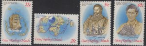 COCOS ISLANDS (KEELING) AUSTRALIA #61-4 DRAKE CIRCIMNAVIGATION MNH