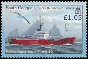 South Georgia #363-366, Complete Set(4), 2008, Fish, Ships, Polar, Never Hinged