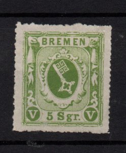 Bremen 1863-64 5sgr green mint  no gum Cat Val £450 WS37137