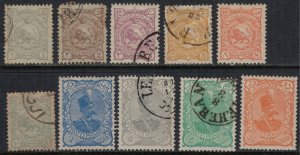 Iran #104-6,8-10,3,6-8*/u  reprints?  CV  $10.00 est.