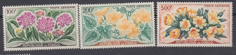 J39579 JL stamps, 1961 congo people,s rep. set mh #c2-3 flowers