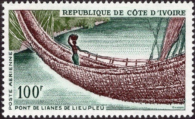 Ivory Coast C30 - Mint-NH - 100fr Liana Bridge, Lieupleu (1965) (cv $3.50)