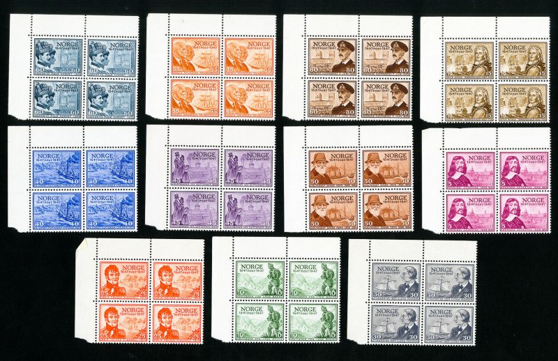 Norway Stamps # 279-89 XF OG NH Catalog Value $188.00