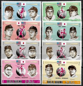 Ras Al Khaima Michel #715-22 MNH Set - Baseball Players