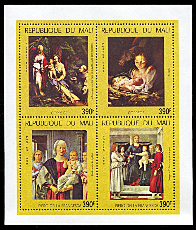 Mali 1072, MNH, Madonna and Child Paintings, miniature sheet