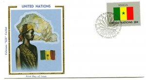 United Nations #412 Flag Series 1983, Senegal, Colorano, Silk Cachets, FDC