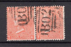 4d PLATE 13 PAIR USED ABROAD IN SUEZ