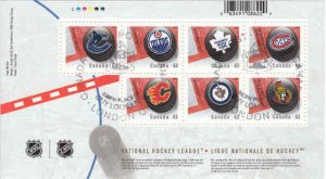 Canada 2013 NHL Team Logos Souvenir Sheet, #2661 Used