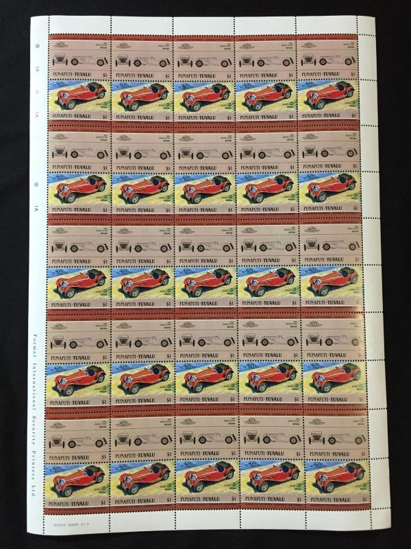 TUVALU Racing Cars Sheets x 8 MNH(400 Stamps)BLK36
